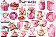 Pink Kitchen Clipart Coquette Kitche, an Illustration by Watercolor design (Thumbnail 1 of 10)