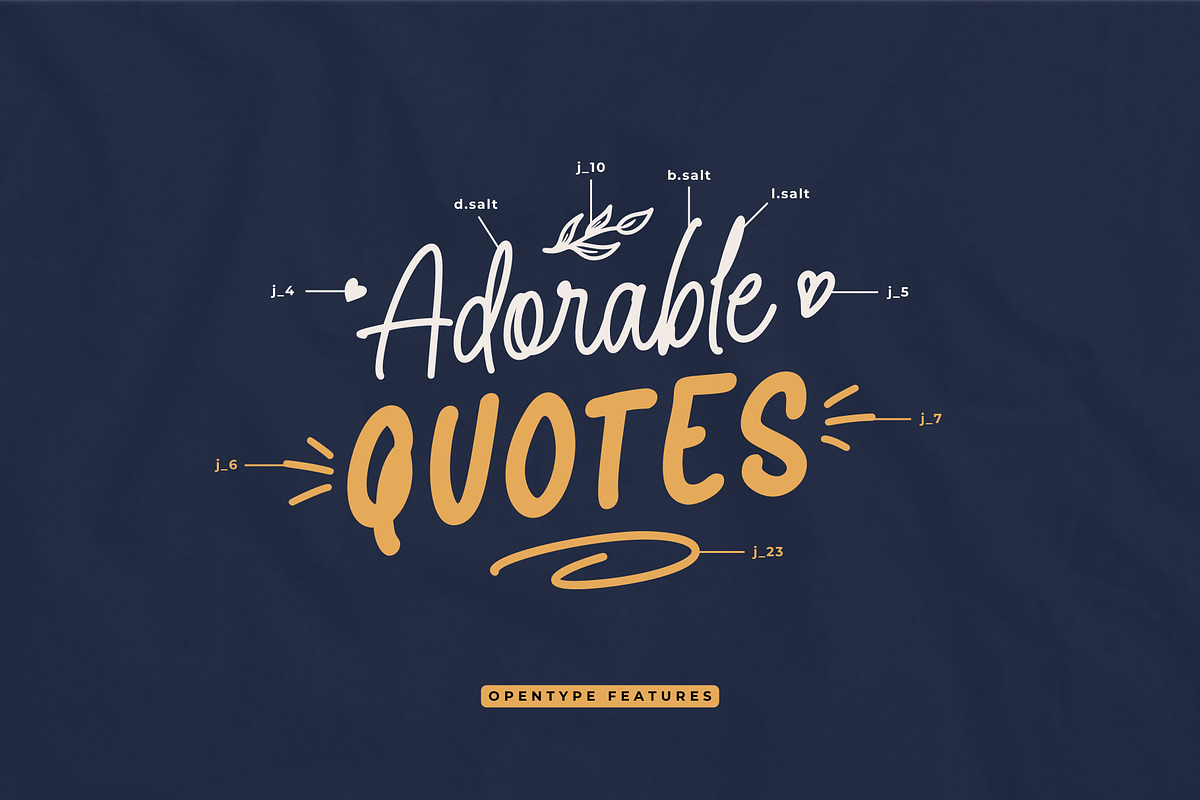 Adorable Quotes Font Duo, a Script Font by Ainun Jinan (Photo 12 of 12)