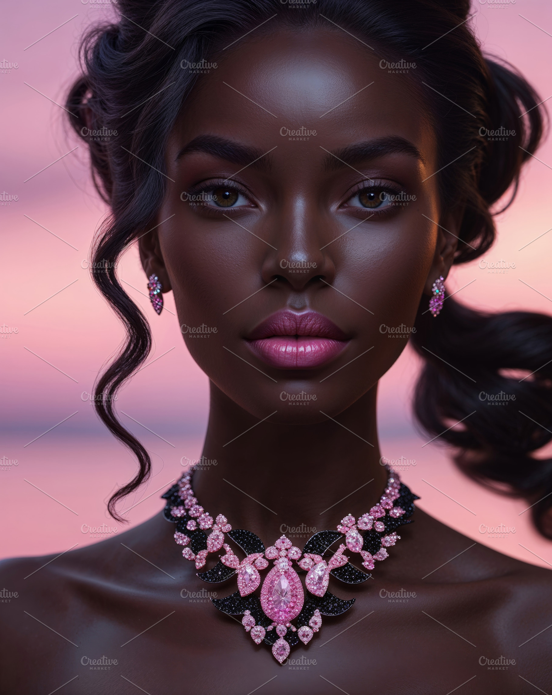Elegant Black Woman Pink Gemstone, a Person Photo by Hamza067