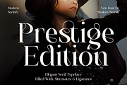 Prestige Edition - Elegant Typeface, a Serif Font by Shakira Studio (Thumbnail 1 of 10)