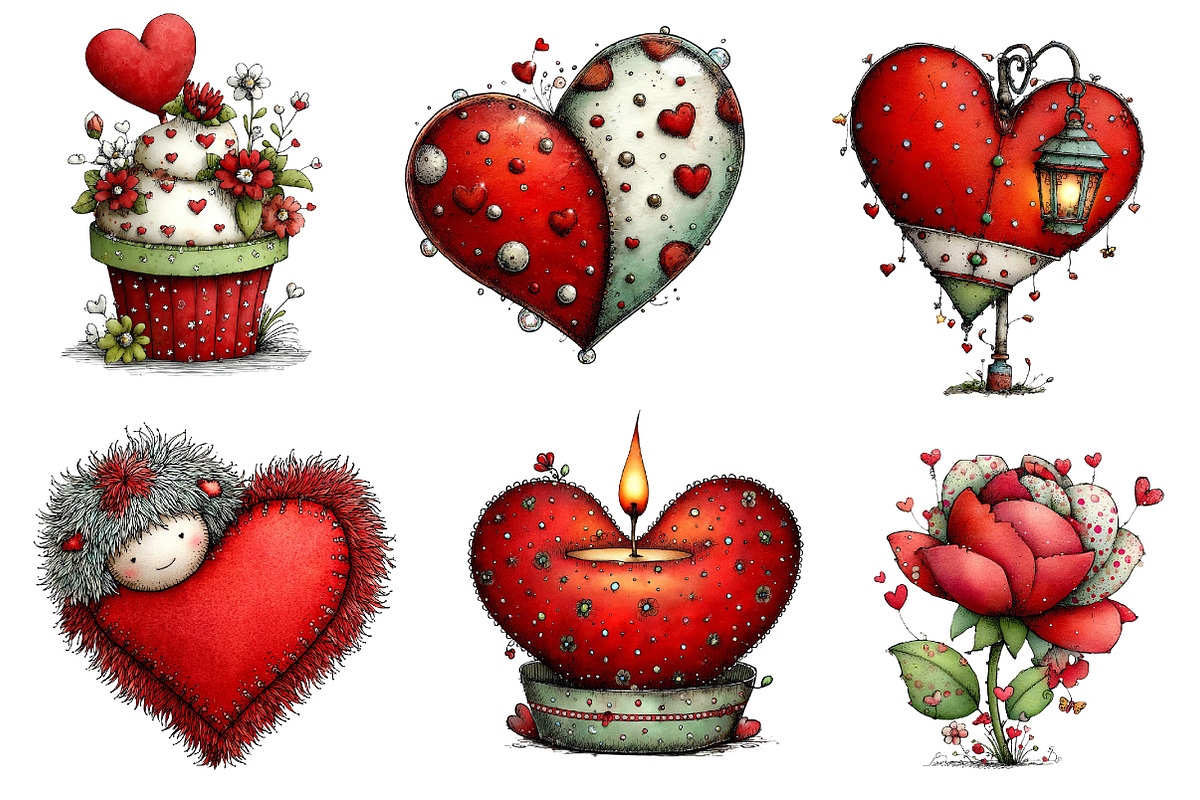 Whimsical Valentine Clipart, an Illustration by Dream Creation (Photo 3 of 6)
