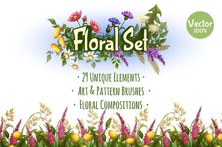 Floral vector brushes