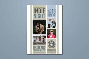 Indie Night Live Music Flyer, a Flyer Template by ashenterprise