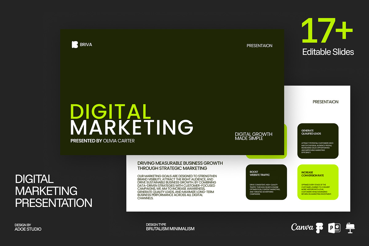 Briva | Digital Marketing Template, a Presentation Template by adoestudio (Photo 1 of 6)
