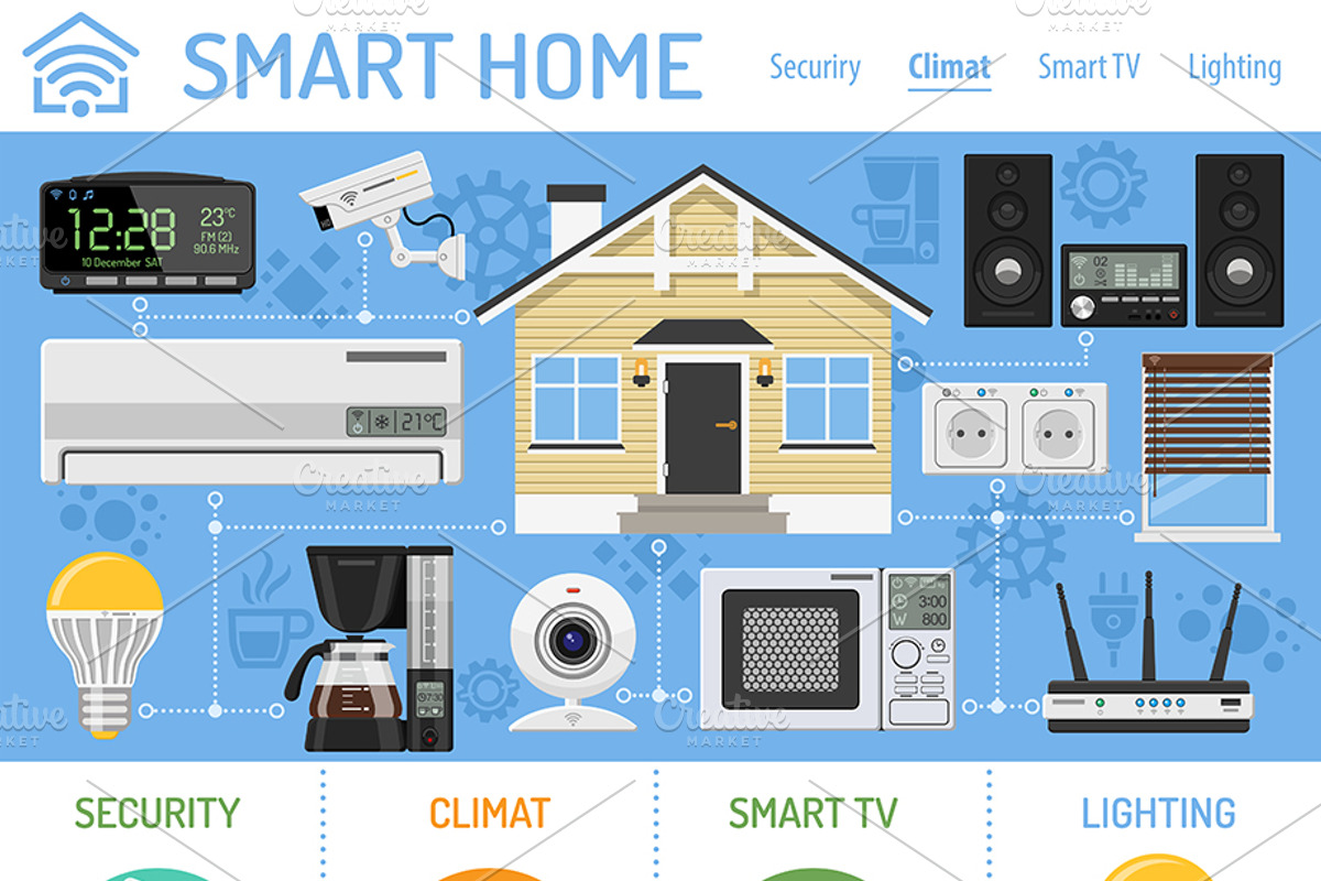 Smart Home and Internet of Things, a Technology Illustration by TAlex (Photo 2 of 7)