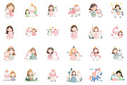 Little Princess and Unicorn Clipart, an Illustration by Sublimation Artist (Thumbnail 2 of 6)