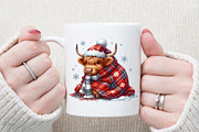 Winter Christmas Highland Cow PNG, an Illustration by Sublimation Artist (Thumbnail 6 of 9)