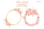 Rose Gold Christmas Cliparts, an Illustration by TheHappyGiftArt (Thumbnail 4 of 7)