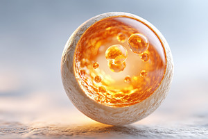 Golden-liquid-bubble-orb, an Abstract Photo by AlyaAnd