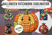 Halloween Patchwork Sublimation, a Seasonal Illustration by Artnoy (Thumbnail 1 of 18)