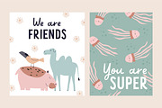Cute childish cards with animals set, an Animal Illustration by Good Studio (Thumbnail 2 of 12)