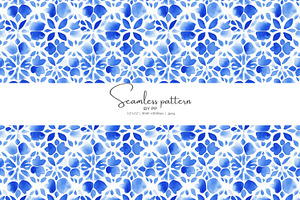 blue tile seamless pattern, a Pattern Graphic by Pink Studio Art