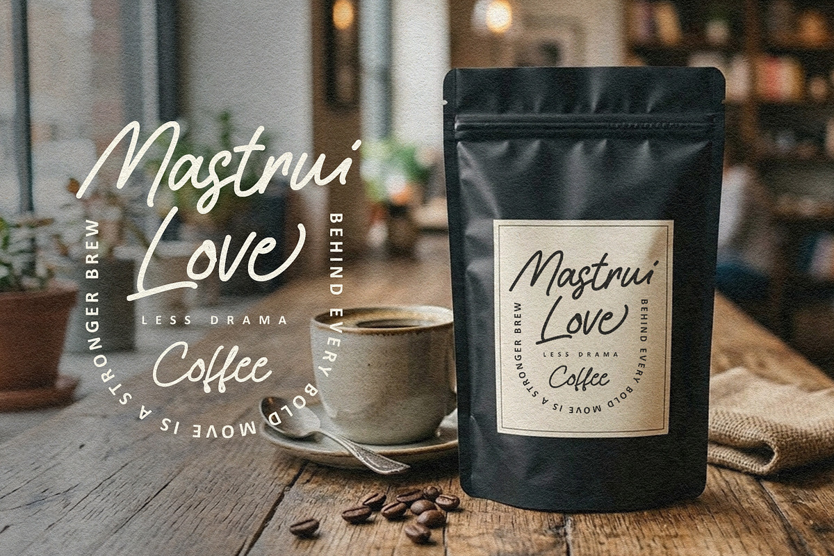 Quin Forte Hand Drawn Monoline Font, a Script Font by Maulana Creative (Photo 3 of 7)