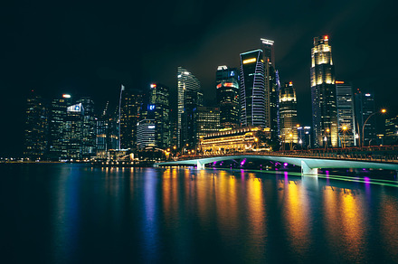 Singapore stock photo containing night and marina, an Architecture Photo by HipFonts