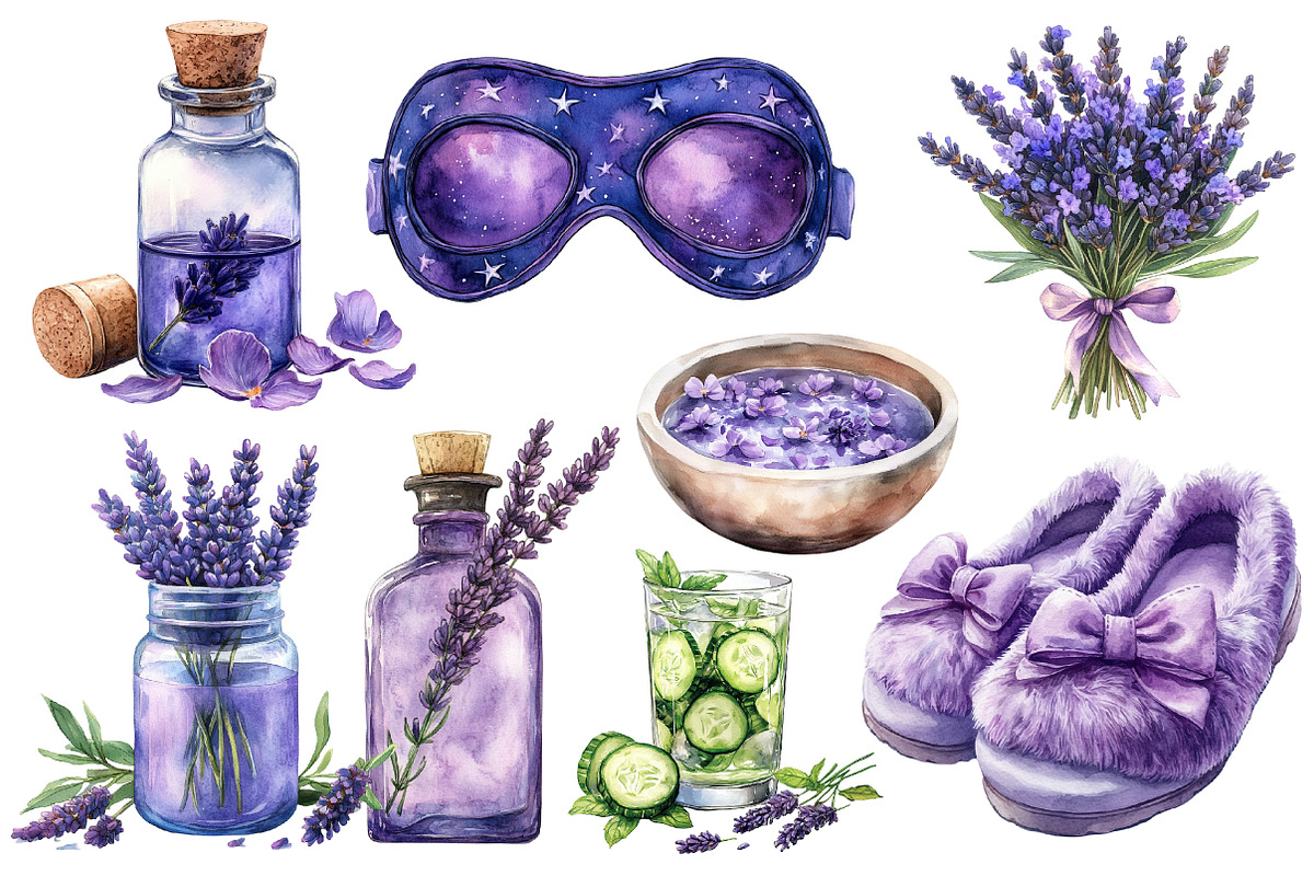Lavender Pamper Time Clipart, an Illustration by Designworld (Photo 2 of 5)