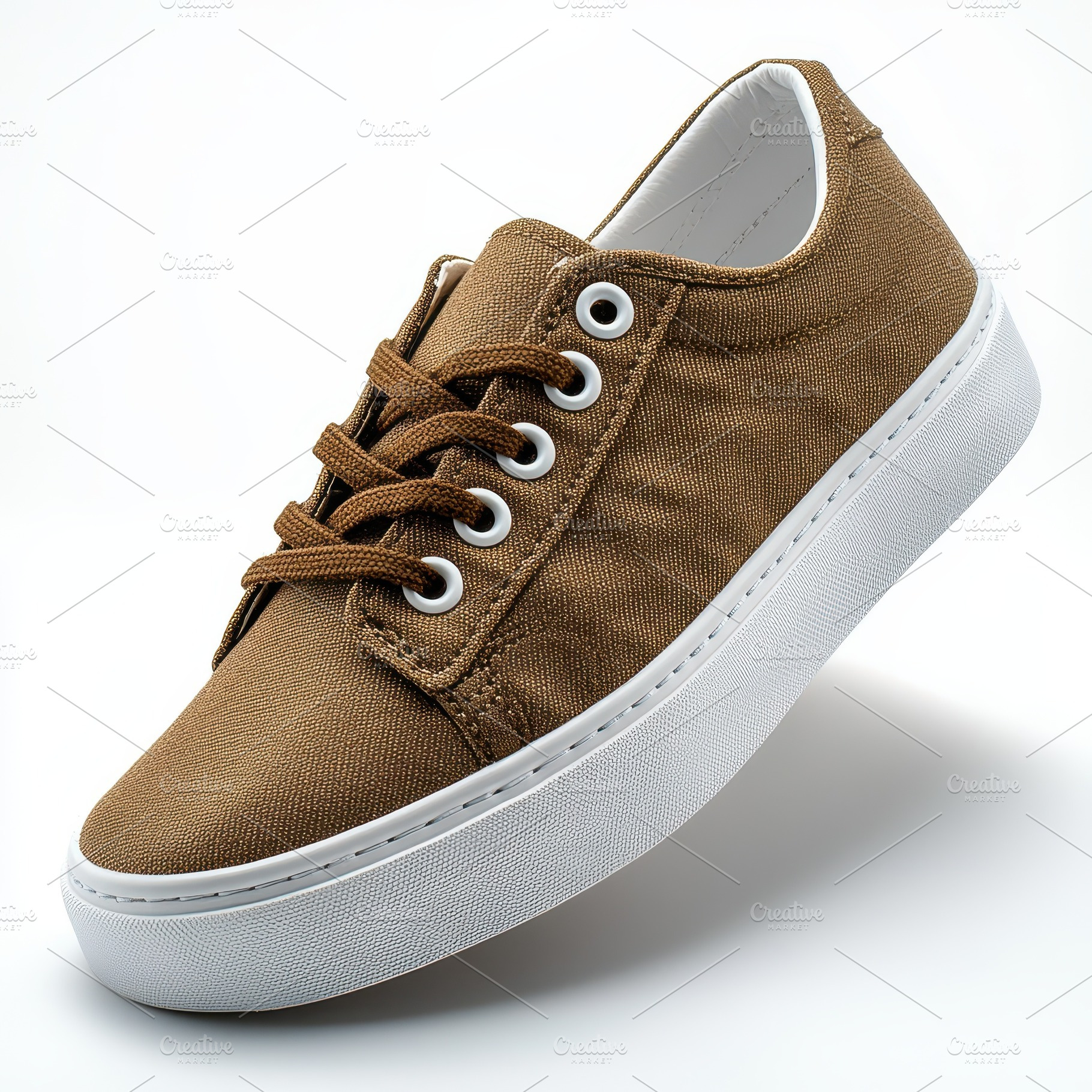 Stylish Brown Canvas Sneaker White S, a Beauty & Fashion Photo by Pixeness Studio