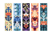 Abstract flowers set + backgrounds, a Decorative Illustration by PaperTrident (Thumbnail 5 of 16)
