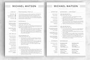 Resume/CV - The Watson, a Resume Template by CreativeLandStudio (Thumbnail 4 of 10)