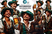 Oktoberfest Bavarian Men Clipart Set, a Seasonal Illustration by ThatsDesignArt (Thumbnail 1 of 9)