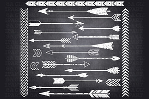 Chalkboard Hand Draw Arrow ClipArt