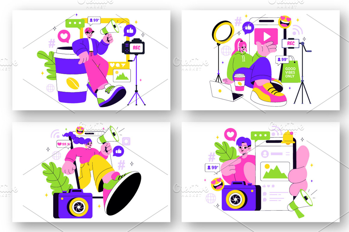 10 Influencer Lifestyle Illustration, a Person Illustration by denayunebgt (Photo 3 of 4)