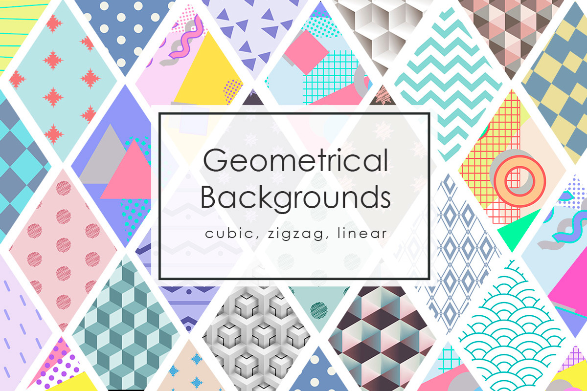 42 Geomertic Backgrounds, a Texture Graphic by NassyArt