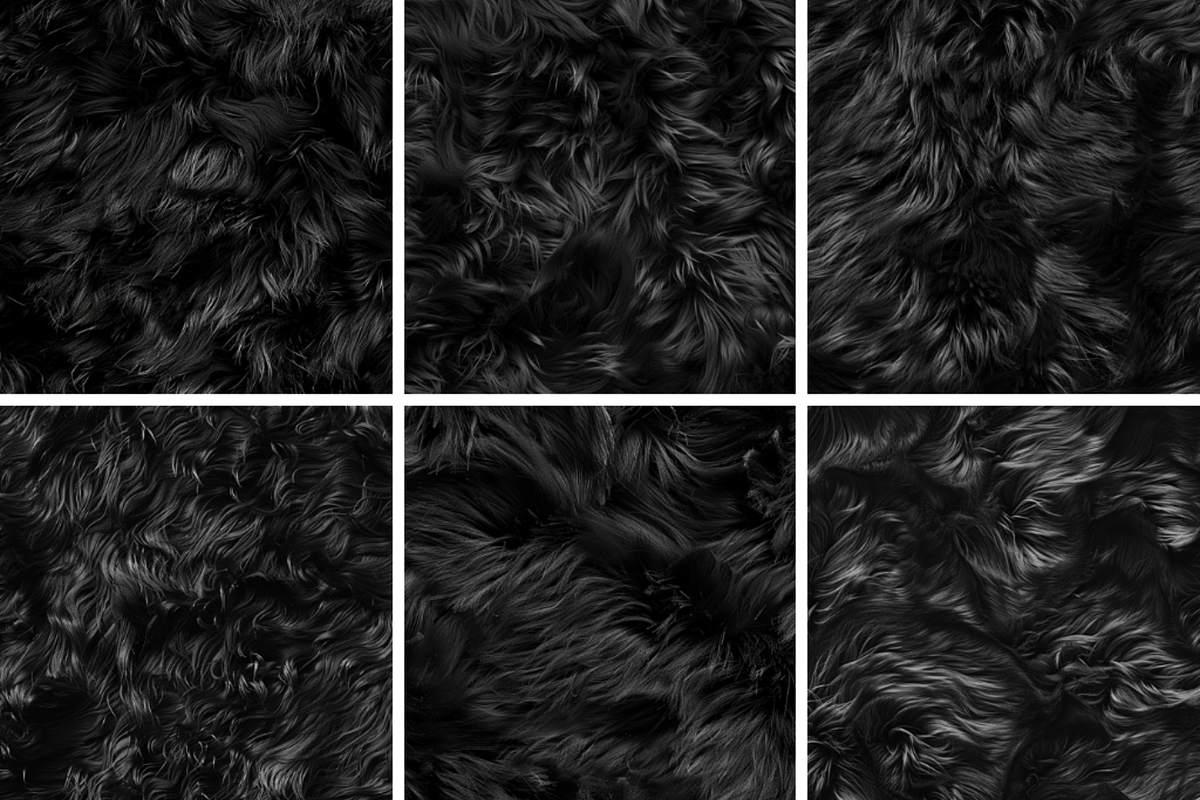 Black Fluffy Seamless Patterns, a Pattern Graphic by PrintablesByFranklyn (Photo 4 of 4)