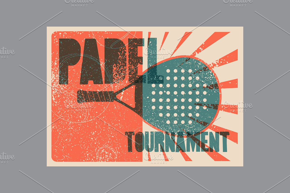 Padel tennis grunge vector posters., a Person Illustration by PoPaShop (Photo 4 of 8)