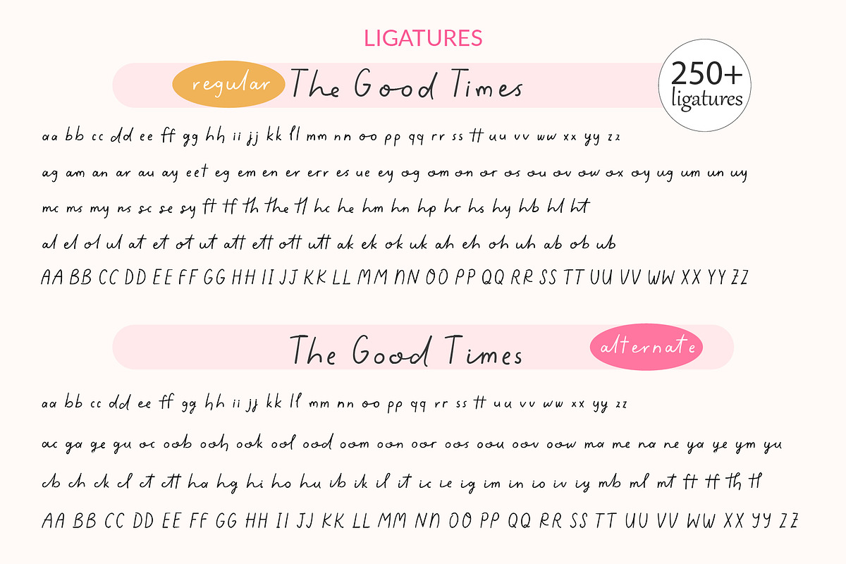 The Good Times Realistic Handwriting, a Handwritten Font by Kaya Fonts (Photo 6 of 40)