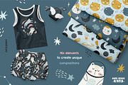 Cute space cats - graphic collection, a Pattern Graphic by Cuteanny Design (Thumbnail 3 of 10)