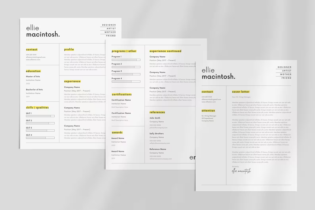 Minimal Creative Resume Canva, a Resume Template by frommakertomaker (Photo 3 of 6)