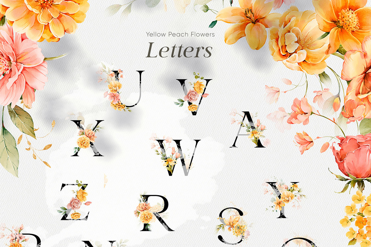 Watercolor Yellow Peach Flowers, a Decorative Illustration by Damian Roh (Photo 12 of 16)