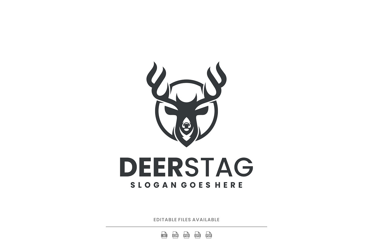 Minimalist Deer Stag Logo Design, a Branding & Logo Template by Artnivora.Std (Photo 1 of 3)