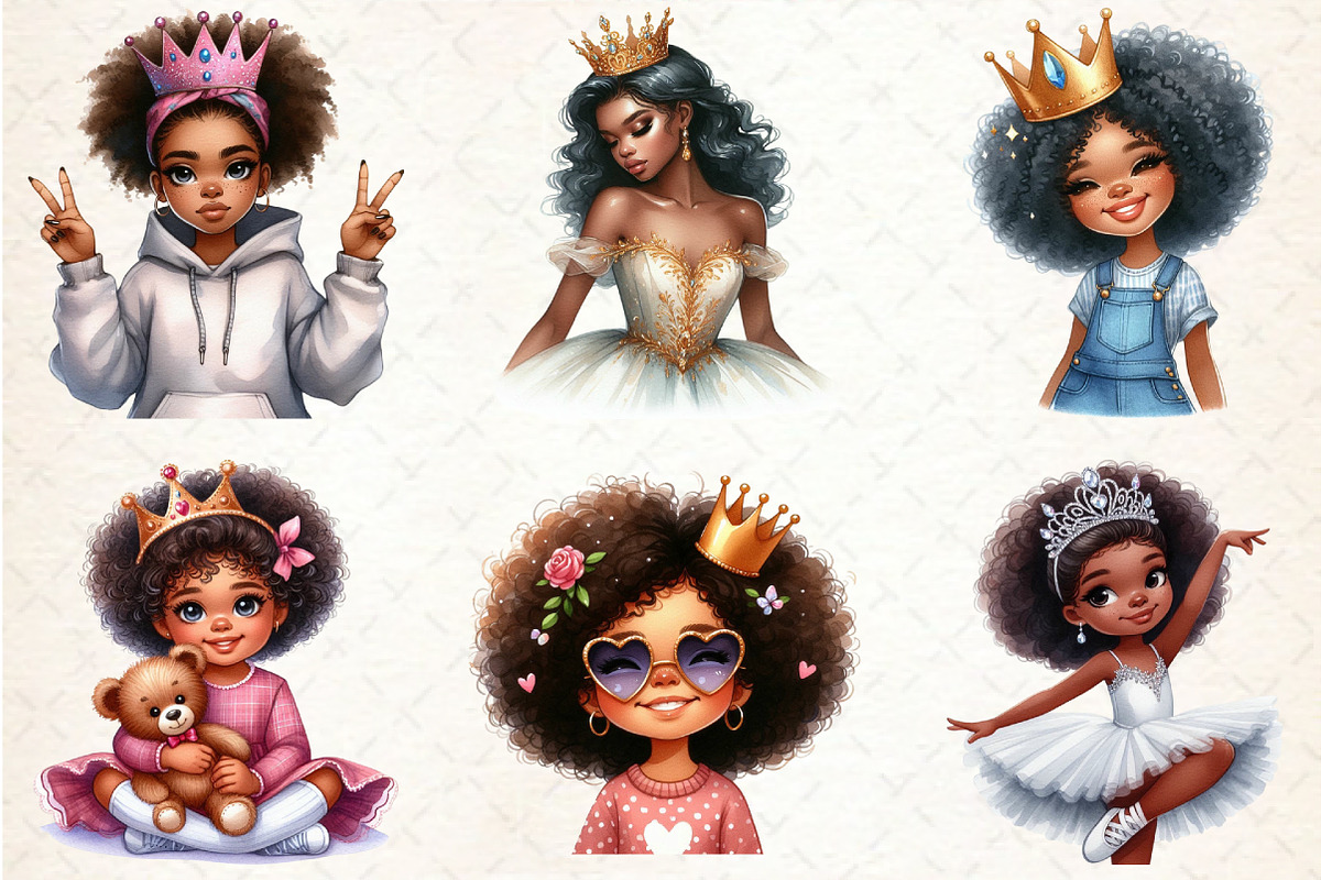 Quirky African American Girl with Cr, a Seasonal Illustration by Rose Art (Photo 4 of 4)