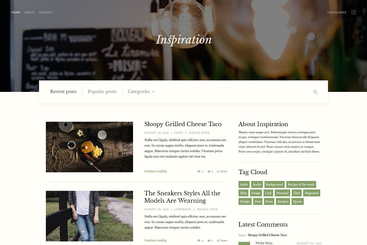 Inspiration — Lifestyle Blog PSD, a Templates & Theme by ScienteCraft (Photo 3 of 47)