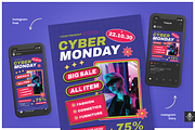 Cyber Monday Flyer Set, a Flyer Template by SquidPixey (Thumbnail 1 of 6)