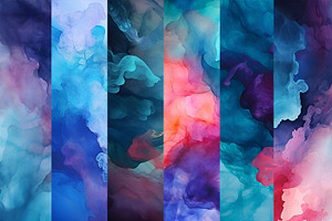 Watercolor Backgrounds. Dramatic