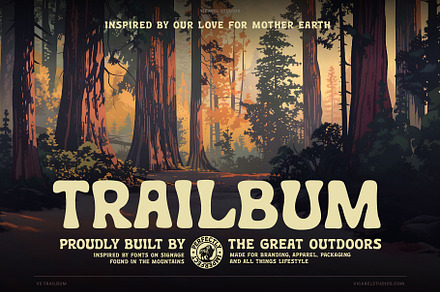 Trailbum – National Park Font, a Sans Serif Font by Vicarel Studios