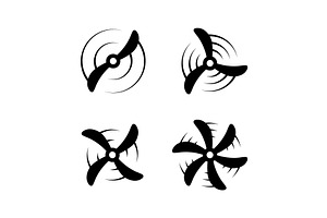 Airplane propeller icons. Vector, a Transportation Illustration by GraphiShop