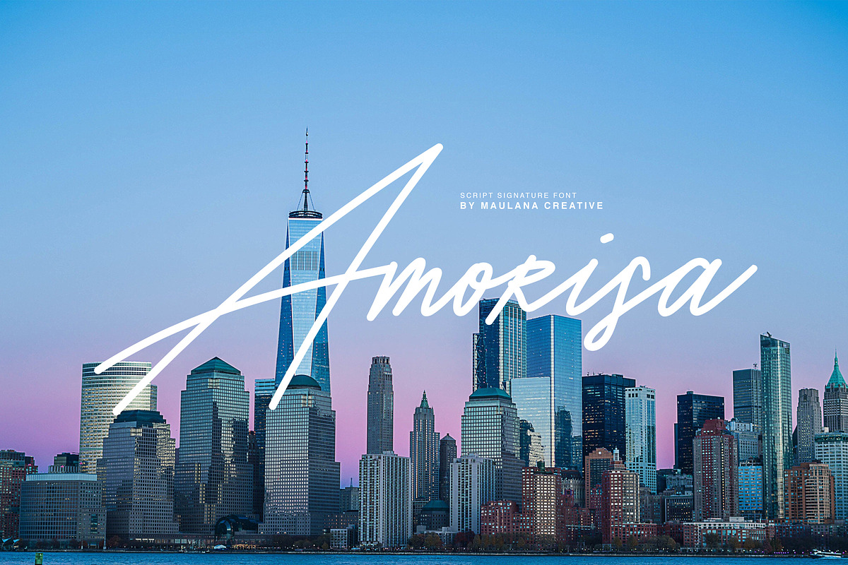 Amorisa Signature Font, a Script Font by Maulana Creative (Photo 1 of 6)
