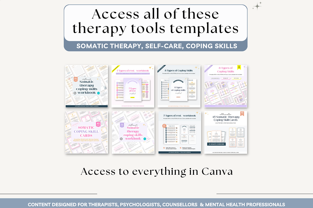 Mental health bundle Canva template preview 3