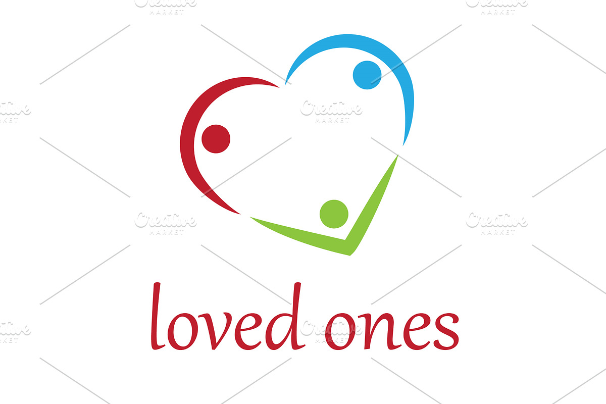 Heart shape with people logo, a Person Illustration by LogosDen