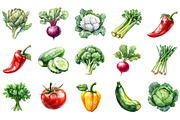Watercolor Vegetable PNG Bundle, an Illustration by Designking (Thumbnail 2 of 5)