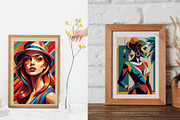 Colorful Abstract Women Wall Art, a Wallpaper Graphic by Helospace (Thumbnail 5 of 10)
