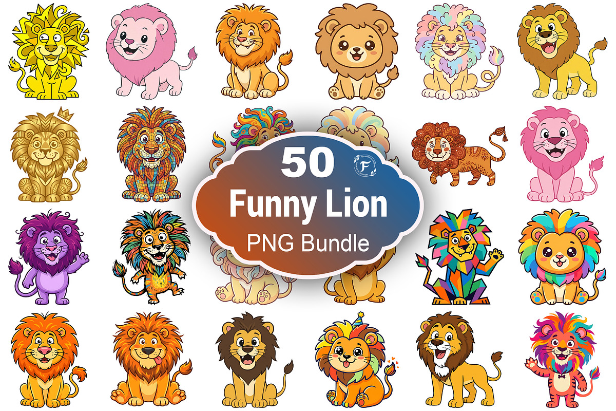 Funny Lion Clipart, an Animal Illustration by Forhadx5 (Photo 1 of 6)