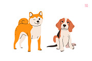 Cute dogs of different breeds set, an Animal Illustration by vik.stock (Thumbnail 8 of 11)