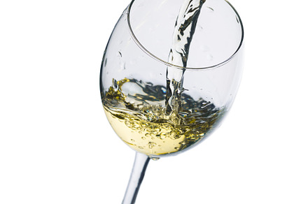 Wineglass on a white background featuring wine, glass, and white, a Food & Drink Photo by oleghz