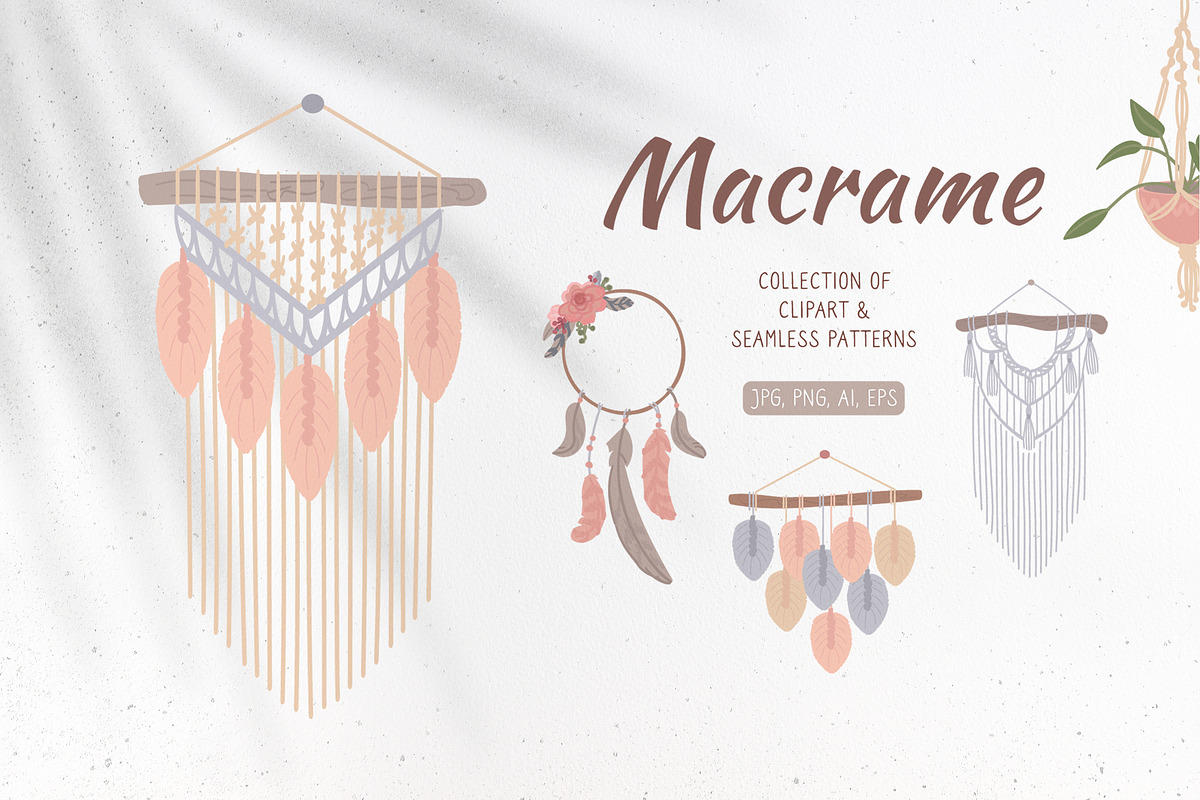 Macrame bohemian collection, a Decorative Illustration by Anna Summer (Photo 1 of 7)