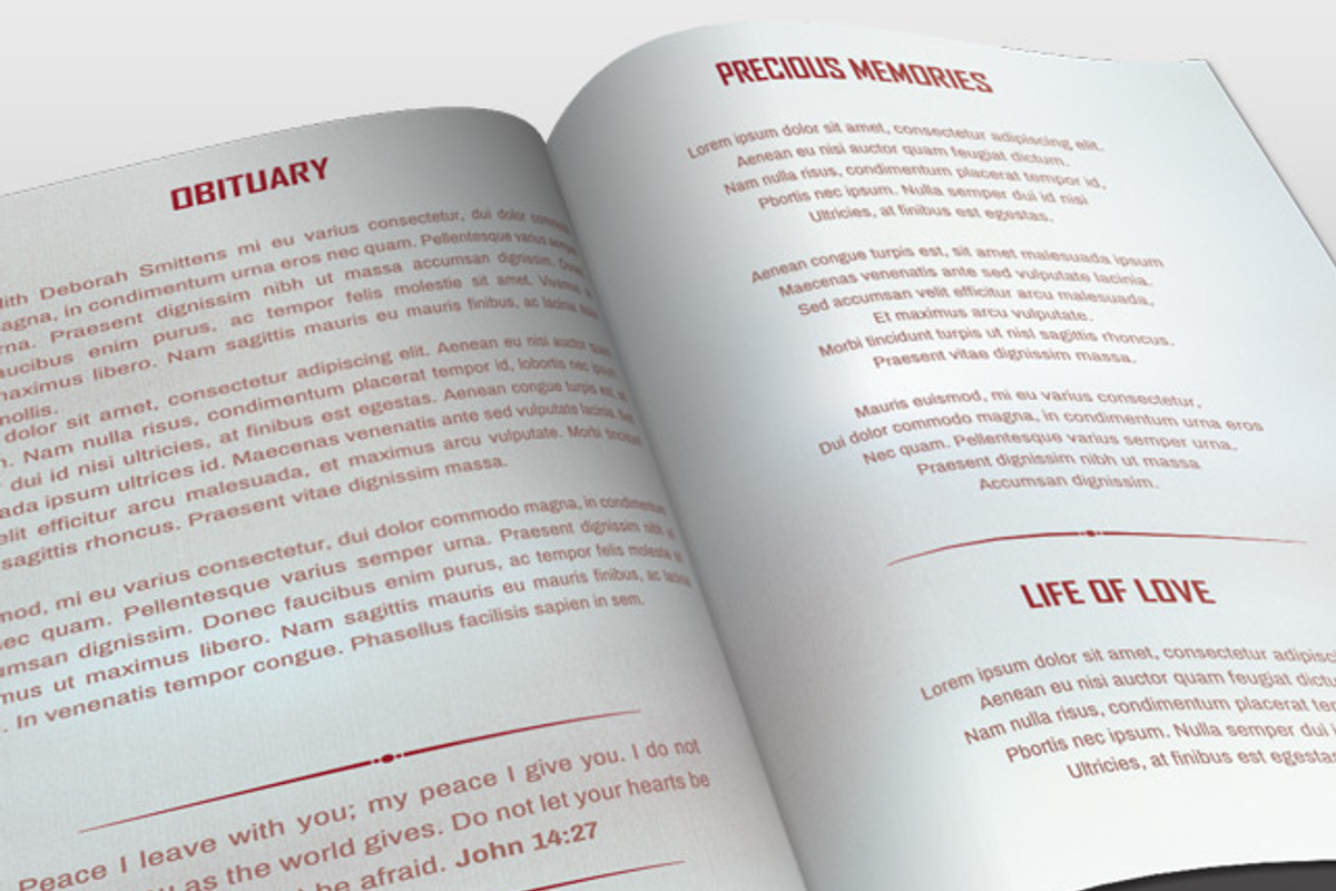 Selfie Funeral Program Template, a Brochure Template by loswl (Photo 3 of 5)