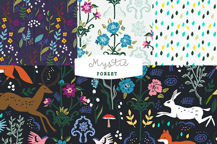 Mystic Forest patterns EPS